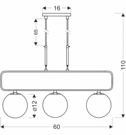 Lampa wisząca Jove mosiądz 3x20W G9  klosz biały