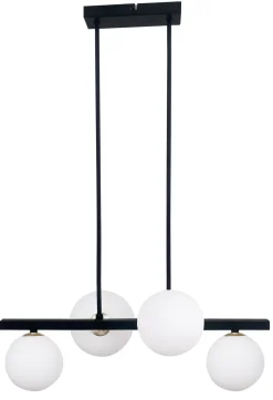 Lampa wisząca Kama lampa wisząca  czarny+złoty 4x28W G9 klosz biały