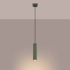 Lampa wisząca KARBON 1 zielony oliwkowy