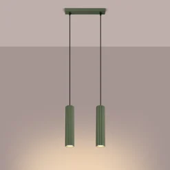 Lampa wisząca KARBON 2 zielona oliwka