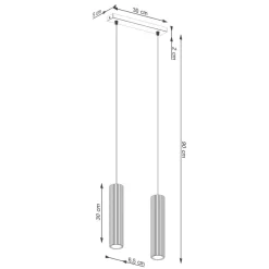 Lampa wisząca KARBON 2 zielona oliwka