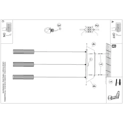 Lampa wisząca KARBON 3L ochra czerwona