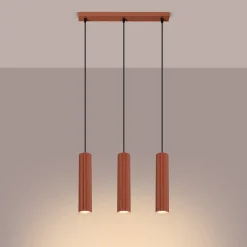 Lampa wisząca KARBON 3L ochra czerwona