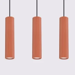 Lampa wisząca KARBON 3L ochra czerwona