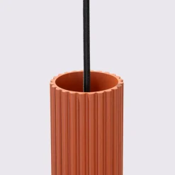 Lampa wisząca KARBON 3L ochra czerwona