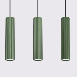 Lampa wisząca KARBON 3L zielona oliwka