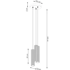 Lampa wisząca KARBON 3P zielona oliwka