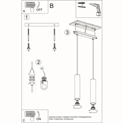 Lampa wisząca LAGOS 2 biały
