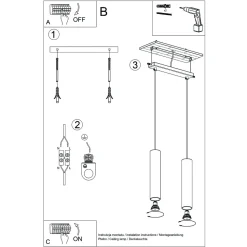 Lampa wisząca LAGOS 2 ochra czerwona