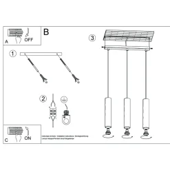 Lampa wisząca LAGOS 3L beżowa