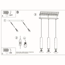 Lampa wisząca LAGOS 3L czarny