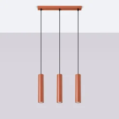 Lampa wisząca LAGOS 3L ochra czerwona