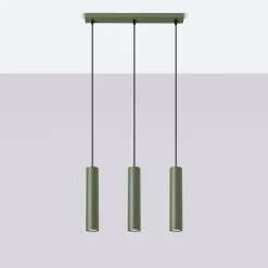 Lampa wisząca LAGOS 3L zielona oliwka