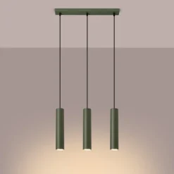 Lampa wisząca LAGOS 3L zielona oliwka