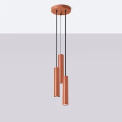 Lampa wisząca LAGOS 3P ochra czerwona