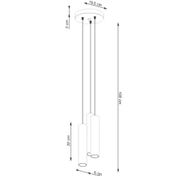 Lampa wisząca LAGOS 3P zielona oliwka