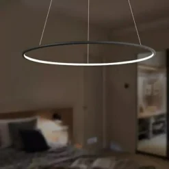 Lampa wisząca Ledowe Okręgi No.1 60 cm 3K ściemnialna czarna