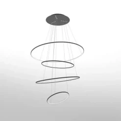 Lampa wisząca Ledowe Okręgi No.4 100cm 4K ściemnialna czarna