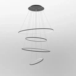 Lampa wisząca Ledowe Okręgi No.4 100cm 4K czarna