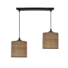 Lampa wisząca Legno czarny 15 2x40W E27  abażur orzechowy