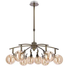 Lampa wisząca Lentini patynowy 8x40W G9  klosz bursztynowy