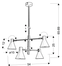 Lampa wisząca Less 4x40W E14 czarny  matowy