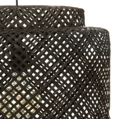 Lampa wisząca Liby czarna bambus
