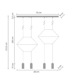 Lampa wisząca LINEA-4 LONG czarna 70 cm