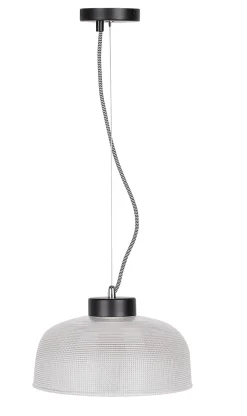 Lampa Wisząca Liverpool II M Przeźroczyste Szkło Czarny Kabel