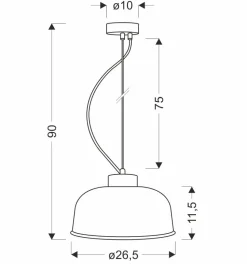 Lampa Wisząca Liverpool II M Przezroczyste Szkło, Czerwony Kabel
