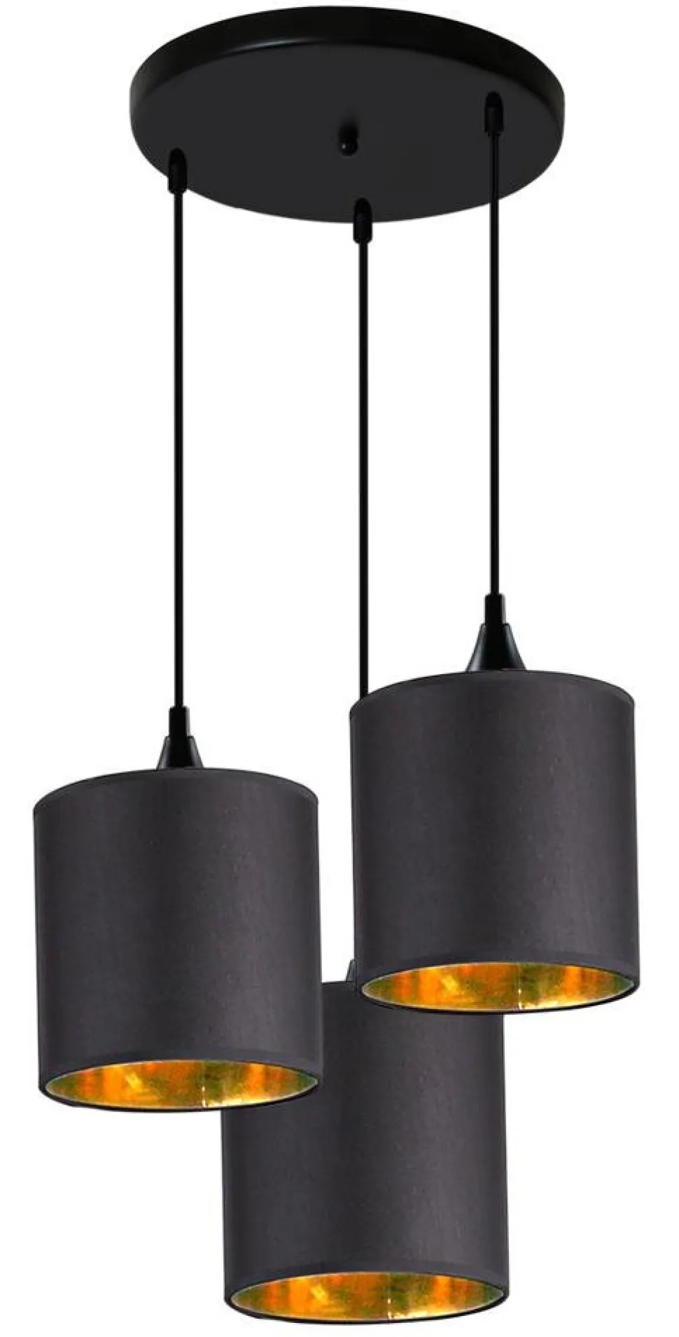 Lampa wisząca Long talerz 3x40W E14 czarny