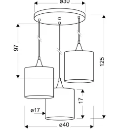 Lampa wisząca Long talerz 3x40W E14 czarny