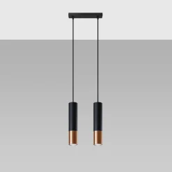 Lampa wisząca LOOPEZ 2 czarny/miedź