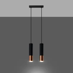Lampa wisząca LOOPEZ 2 czarny/miedź