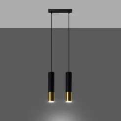 Lampa wisząca LOOPEZ 2 czarny/złoty