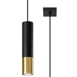 Lampa wisząca LOOPEZ 1 czarny/złoty
