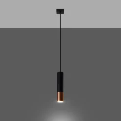 Lampa wisząca LOOPEZ 1 czarny/miedź