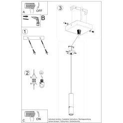 Lampa wisząca LOOPEZ 1 czarny/miedź