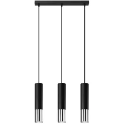 Lampa wisząca LOOPEZ 3L czarny/chrom