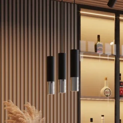 Lampa wisząca LOOPEZ 3L czarny/chrom