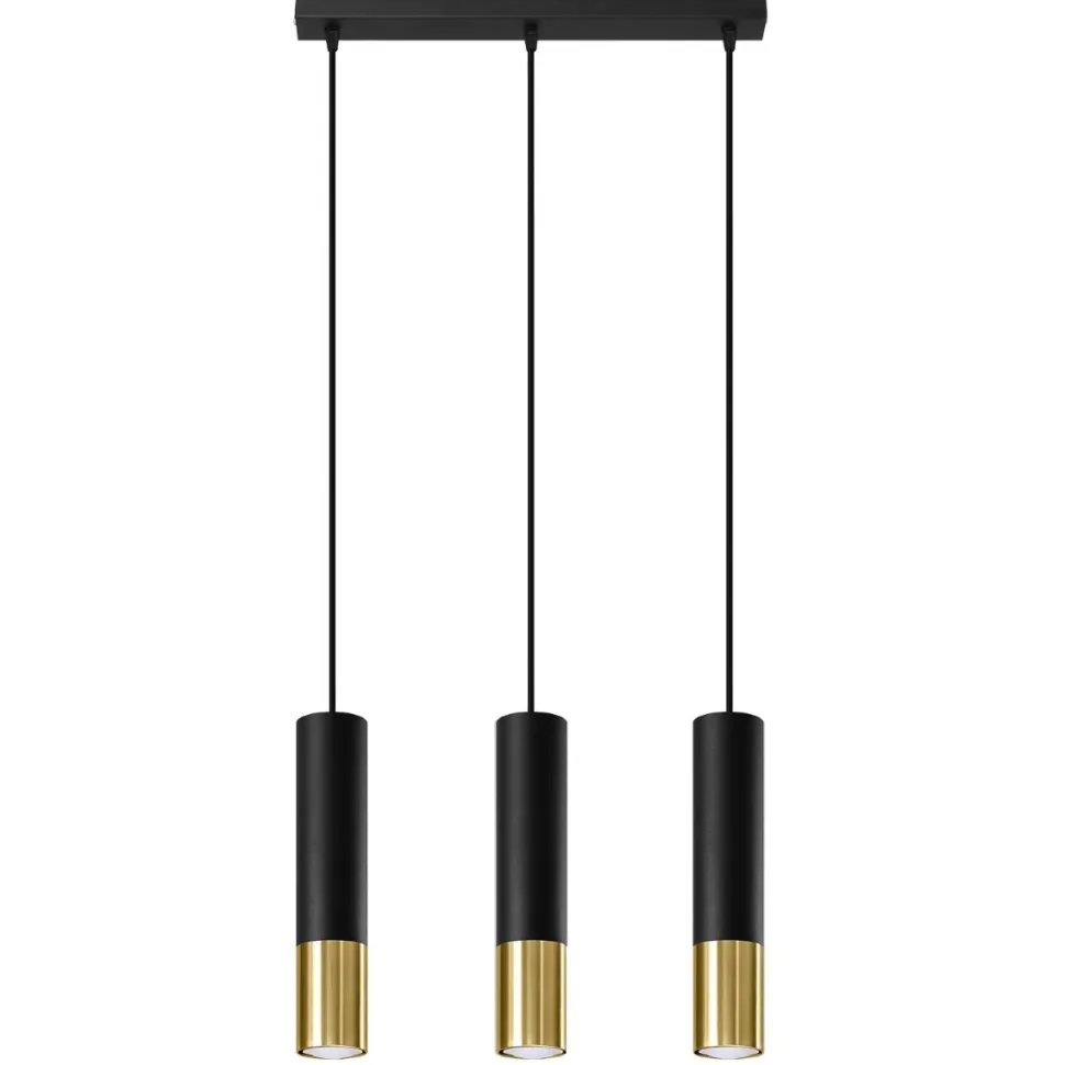 Lampa wisząca LOOPEZ 3L czarny/złoty