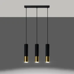Lampa wisząca LOOPEZ 3L czarny/złoty