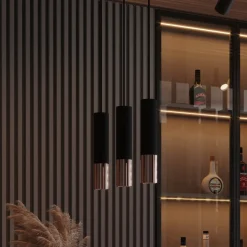 Lampa wisząca LOOPEZ 3P czarny/miedź