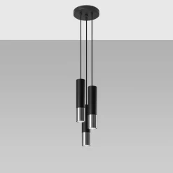 Lampa wisząca LOOPEZ 3P czarny/chrom