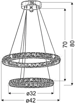 Lampa wisząca Lords 42 okrągły podwójny 24W LED chrom