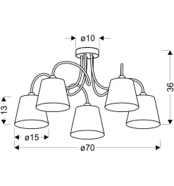 Lampa wisząca Luk 5x40W E14 chrom