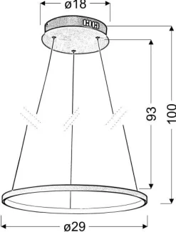 Lampa wisząca Lune 30 okrągły 18W LED 4000K chrom