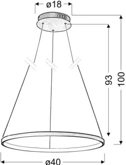 Lampa wisząca Lune 40 okrągły 25W LED 4000K chrom