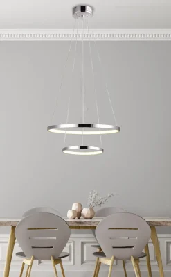 Lampa wisząca Lune 50 okrągły podwójny 40W LED 4000K chrom