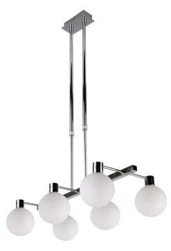 Lampa wisząca Maldus chromowy 6x40W G9  klosz biały